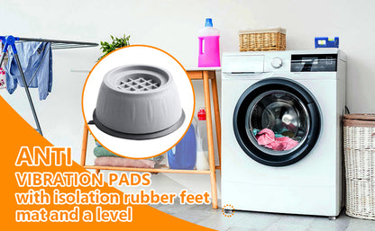 BAAZERO Anti Vibration Pad For Washing Machine - For Washer, Dryer, Sofa, Bed(4pcs)