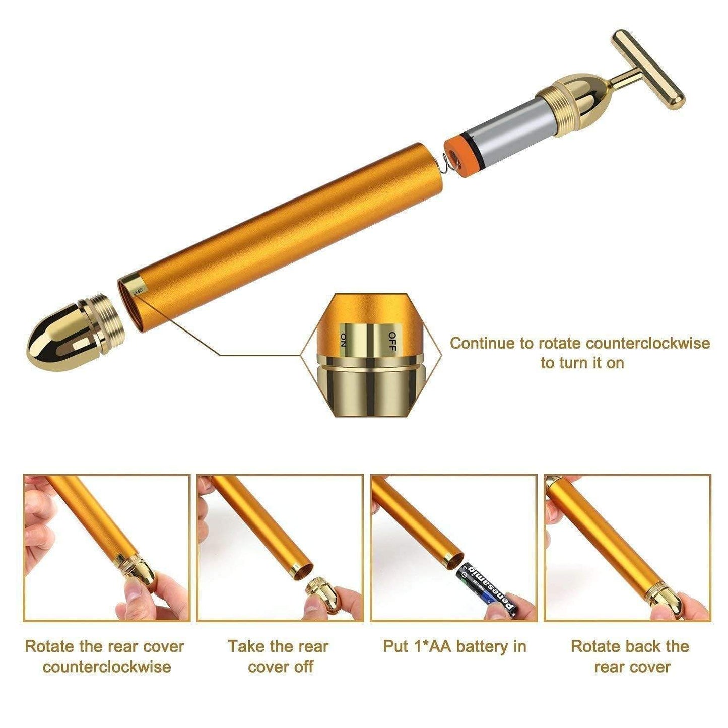 Baazero 24k Gold Energy Electric Face Massager